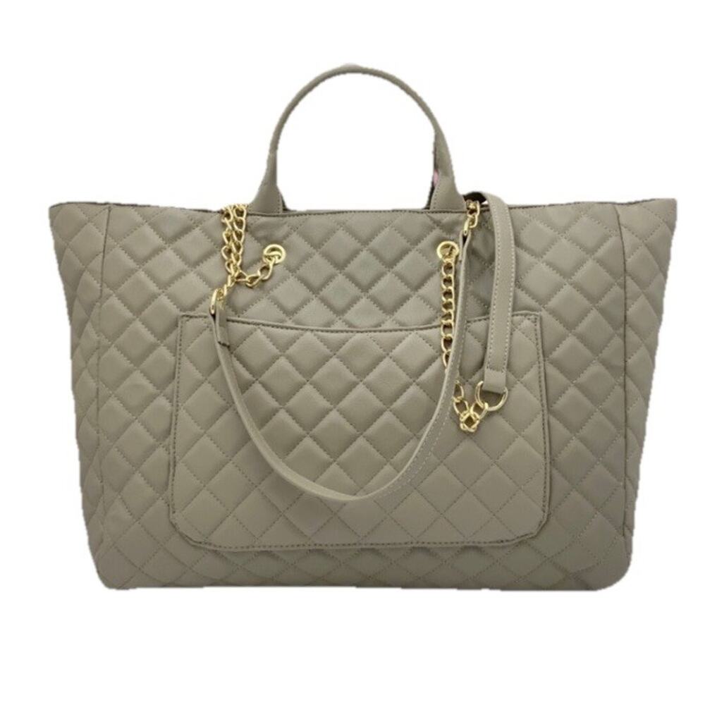Gilda Paris Taupe Quilted Large Tote NWT MSRP $199.00